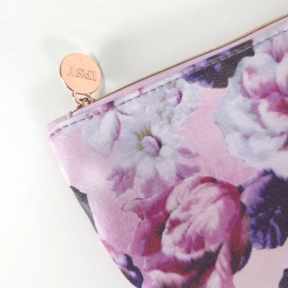 IPSY Yellow Mesh‎ Orange Slice Zipper + Floral Makeup Cosmetic Bags